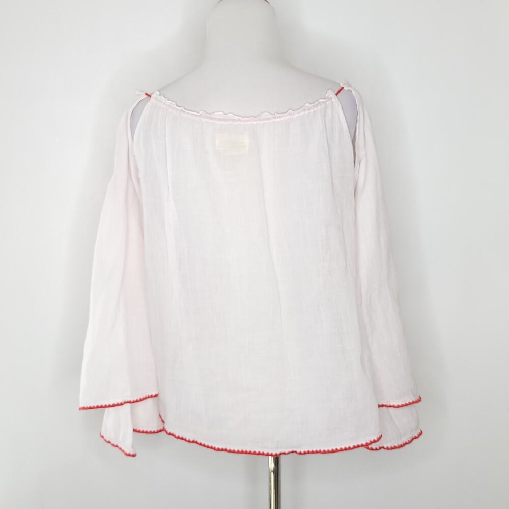Ralph Lauren Denim & Supply Embroidered Peasant Blouse White Women Large - Picture 3 of 11